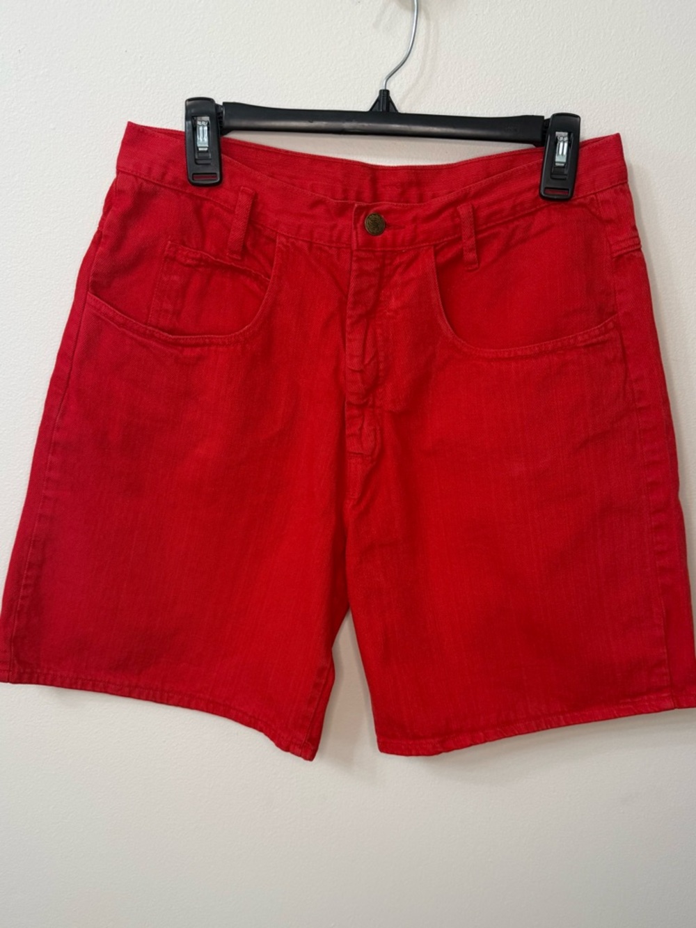 Vintage Contempo Casuals Red Denim Shorts High Rise Mom Shorts M